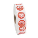 Ncco National Checking .75 Inch Circle Trilingual Permanent Red Wednesday Label, 2000 Each, 1 per case