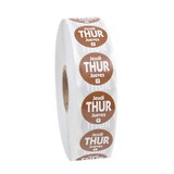 Ncco National Checking .75 Inch Circle Trilingual Permanent Brown Thursday Label, 2000 Each, 1 per case