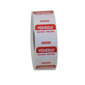 Ncco National Checking 1 Inch X 1 Inch Trilingual Red Wednesday Permanent Label, 1000 Each, 1 per case