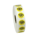 Ncco National Checking .75 Inch Circle Trilingual Removable Yellow Tuesday Label, 2000 Each, 1 per case