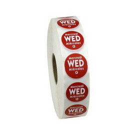 Ncco National Checking .75 Inch Circle Trilingual Removable Red Wednesday Label, 2000 Each, 1 per case