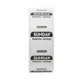 Ncco National Checking 1 Inch X 1 Inch Trilingual Black Sunday Removable Label, 1000 Each, 1 per case