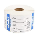 Ncco National Checking 2X3 Trilingual Item-Date-Use By Removable Monday Blue, 500 Each, 1 per case