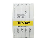 Ncco National Checking 2X3 Trilingual Item-Date-Use By Removable Tuesday Yellow, 500 Each, 1 per case