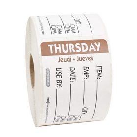 Ncco National Checking 2X3 Trilingual Item-Date-Use By Thursday Brown, 500 Each, 1 per case