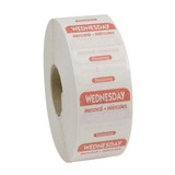Ncco National Checking 1 Inch X 1 Inch Trilingual Red Wednesday Dissolvable Label, 1000 Each, 1 per case