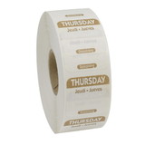 Ncco National Checking 1 Inch X 1 Inch Trilingual Brown Thursday Dissolvable Label, 1000 Each, 1 per case