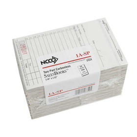 National Checking Salesbook No Carbon 2 Part White 12L 1-5000 Each