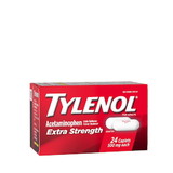 Tylenol Extra Strength Acetaminophen Caplets, 24 Count, 12 per case