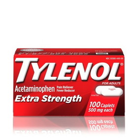 Tylenol Extra Strength Acetaminophen Caplets, 100 Count, 6 Per Box, 8 Per Case