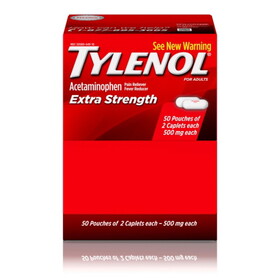 Tylenol Extra Strength Acetaminophen Caplets, 100 Count, 36 Per Case