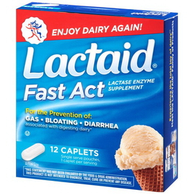 Lactaid Fast Action Caplets, 12 Count, 3 per box, 12 per case