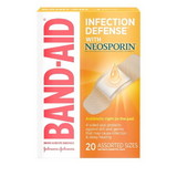 Band-Aid Assorted Sizes Infection Defense With Neosporin 20 Per Pack - 6 Per Box - 4 Per Case
