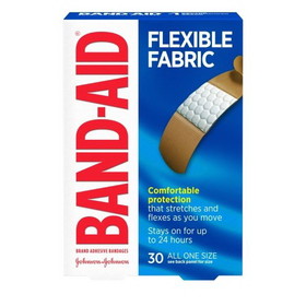 Band Aid Flexible Fabric Comfortable All One Size Bandages 30 Bandages - 6 Per Pack - 4 Packs Per Case