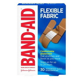 Band Aid Assorted Flexible Fabric, 30 Count, 4 per case