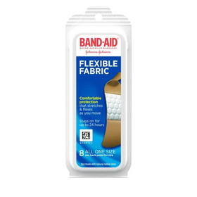 Band Aid Travel Pack Flexible Fabric Bandages 8 Count 12 Per Pack - 6 Packs Per Case
