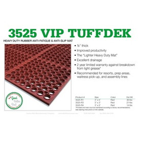 Cactus Mat Floor Mat Rubber 3X5 Vip Tuffdeck Red, 1 Each, 1 per case