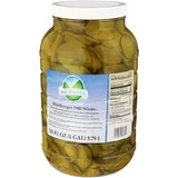 Bay Valley 614-678 Count 1/8 Smooth Sliced Hamburger Dill Pickle 1 Gallon Per Pack - 4 Per Case