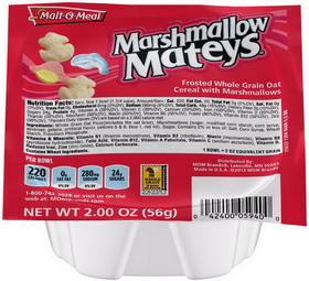 Malt O Meal Marshmallow Mateys Cereal, 2 Ounces, 48 per case