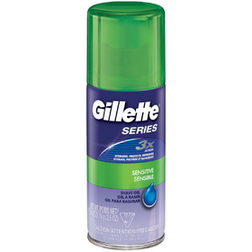 Gillette Shave Gel Sensitive Skin, 2.5 Ounce, 6 per box, 4 per case