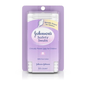 Johnson'S Baby Safety Cotton Swabs 55 Per Pack - 6 Per Box - 8 Per Case