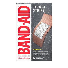 Band-Aid Tough Strips 5X Stronger Extra Large Bandage 10 Per Pack - 6 Per Box - 4 Per Case