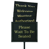 Chef-Master Black Hostess Sign With 15 Messages With Stand, 1 Each, 1 per case
