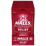 Halls Cherry Cough Drop Bag, 30 Count, 12 Per Box, 4 Per Case