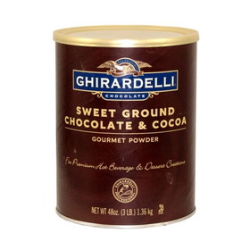 Ghirardelli Sweet Ground Chocolate Cocoa Can, 3 Pounds, 6 per case