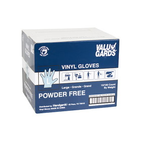 Valugards Large Powder Free Vinyl Glove 1000 Gloves - 10 Per Case