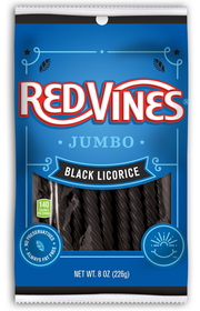 Red Vines Black Licorice Jumbo Twists, 8 Ounces, 12 per case