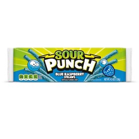 Sour Punch Blue Raspberry Straws, 4.5 Ounces, 24 per case