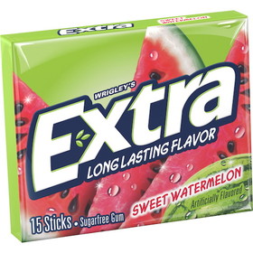 Extra 15 Sticks Fruit Sensations Sweet Watermelon Gum, 15 Piece, 12 per case