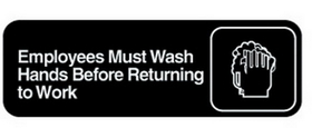 Traex "Employee Must Wash Hands" Sign, 1 Each, 1 per case