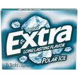 Extra 15 Piece/Unit Single Serve Polar Ice Gum 150 Per Pack - 12 Packs Per Case