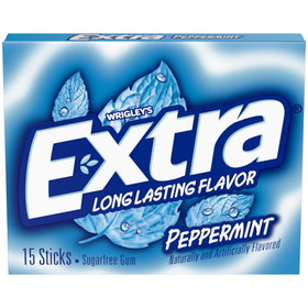 Extra Single Serve Peppermint Gum, 15 Piece, 12 per case