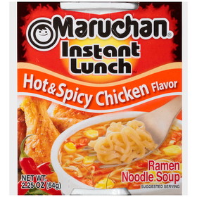 Maruchan Instant Hot &amp; Spicy Chicken Flavored Ramen Noodle Soup, 2.25 Ounces, 12 per case