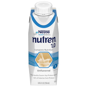 Nestle Nutren 1.0 Malnutrition Unflavored Prebio 1 Liquid Formula 8.45 Fluid Ounce Bottle - 24 Per Case