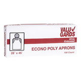 Valugards Apron Economy Poly White Embossed Light Duty 28X46, 100 Each, 10 per case