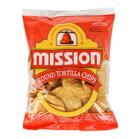 Mission Foods Yellow Round Tortilla Chips, 3 Ounces, 48 per case