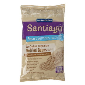 Baf Santiago??&#189; Refried Beans Santiago Vegetarian With Whole Beans, 26.25 Ounces, 6 per case