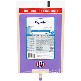 Nestle Replete Malnutrition Tube Feeding Very High Protein Liquid Formula 33.8 Fluid Ounce Bag - 6 Bags Per Case