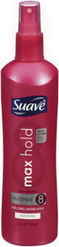 Suave Non-Aerosol Max Hold Unscented Hair Spray, 11 Fluid Ounces, 6 per box, 2 per case