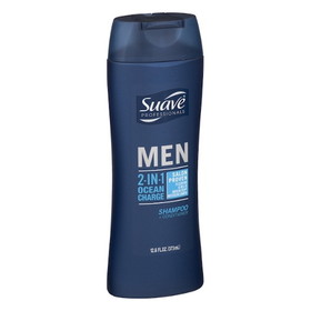 Suave Man 2-In-1 Ocean Charge Shampoo And Conditioner, 12.6 Fluid Ounces, 6 per case