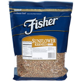 Fisher Roasted Sunflower Kernels, No Salt, 32 Ounces, 3 per case