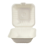 Container Hinged Lid 6 Inch Sugarcane 1-200 Count