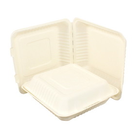 Galligreen Container Hinged Lid 9 Inch Sugarcane, 200 Piece, 1 per case
