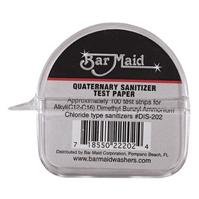 Bar Maid Sani-Maid Paper Quaternary Sanitizer Test, 100 Count, 12 per case