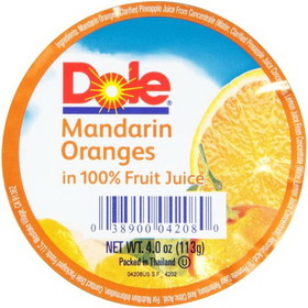 Dole In Juice Mandarin Oranges, 4 Ounces, 36 per case