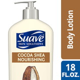 Suave Skin Solutions Smoothing With Cocoa Butter And Shea Body Lotion 18 Ounce Bottle - 6 Per Case